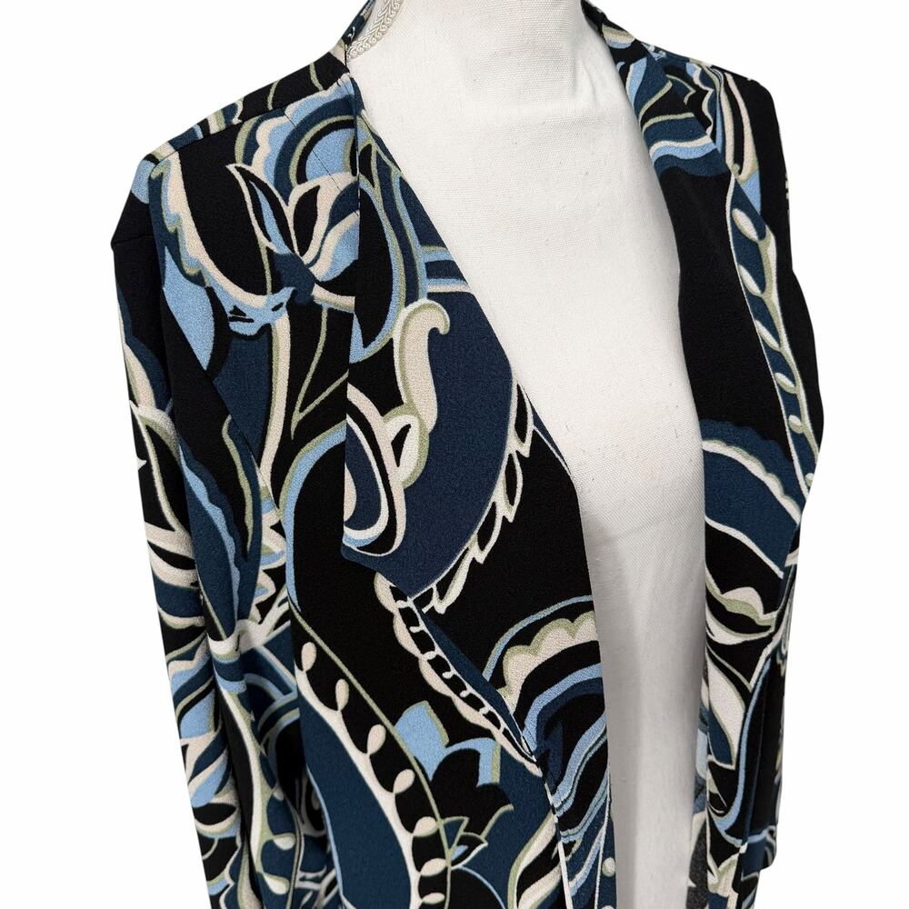 Chico's Easywear Bold Floral Open Front Cardigan Topper Sz 2 (12) - Picture 2 of 8
